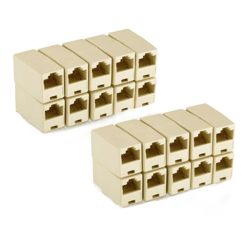 디와이툴즈 랜선 I형 연장 커플러 / RJ45 8P8C CAT.5E / 인터넷 케이블 연장 젠더, 21mm, 20개, 베이지