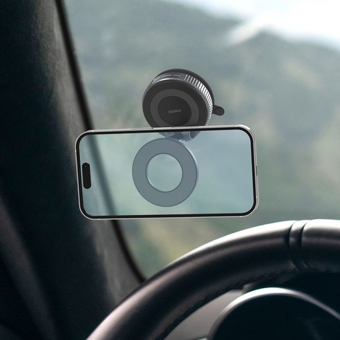 모락 진공 흡착 접이식 차량용 맥세이프 자석 거치대 이미지 2