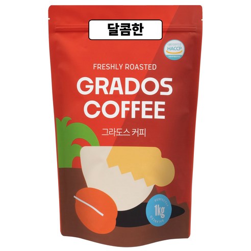 달콤한 블렌드 콜롬비아 과테말라 원두커피 커피콩 맛있는 신선한 그라도스커피, 1개, 1kg, 홀빈(분쇄안함)