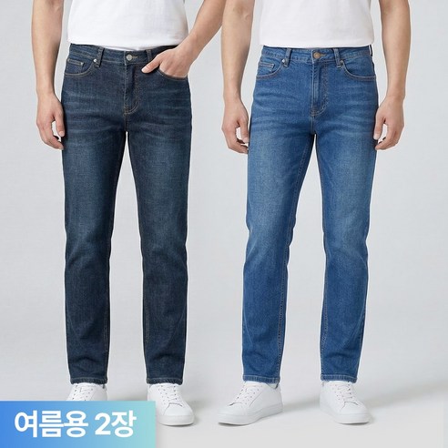 1+1 무브그라운드 여름용 청바지 남성용 사방스판 일자 작업복 일상복 겸... 착용 후기 | 사이즈/핏 총정리 썸네일
