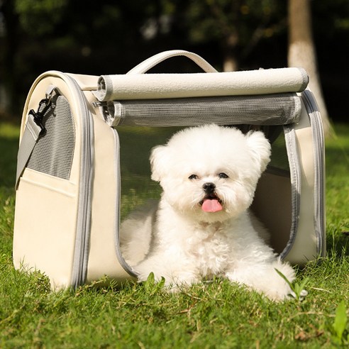 ZOZOFO 고양이 이동장 강아지 이동가방 반려동물 이동가방 삼면통풍 이동가방+이너쿠션 이미지 4