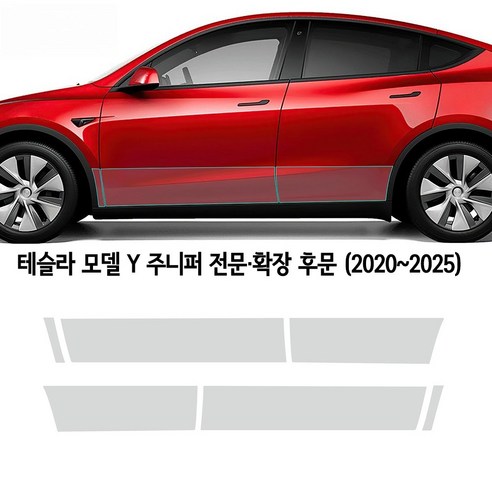 테슬라 모델Y 2020-2024 전용 PPF TPU 도어 트라이앵글/도어 하단/도어 핸들 보호필름 세트 8.5mil 고광택 내스크래치 프리컷 셀프 힐링 투명 외관 튜닝 용품, 1세트