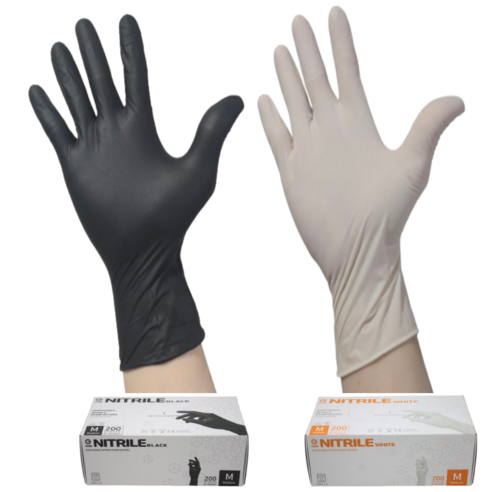 리스코 식품용 니트릴장갑 라텍스 요리용 두꺼운 파우더프리 청소용 200매, 블랙, S, 1개