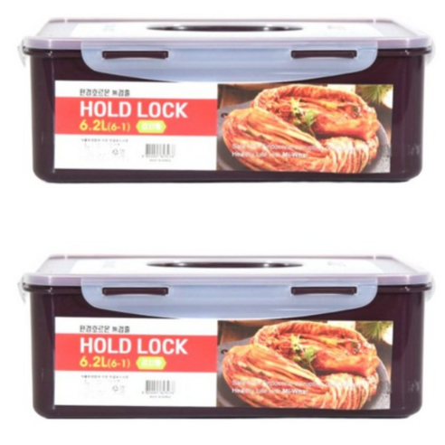 성우라인 김치통 플라스틱 초코색 6.2L 9.5L 12.5L 김장김치보관 밀폐용기, 2개, 6.2리터