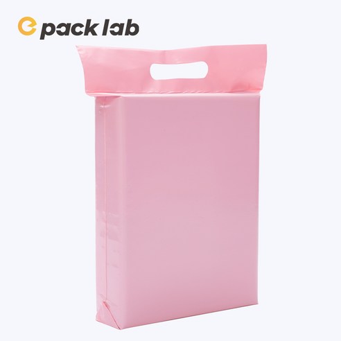 epacklab LDPE 0.07T 두꺼운 택배봉투 핑크 손잡이형 방수 포장봉투 강력접착 찢김방지 쇼핑몰 택배용, 100개