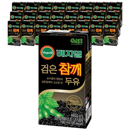 베지밀 검은참깨 두유, 190ml, 24개