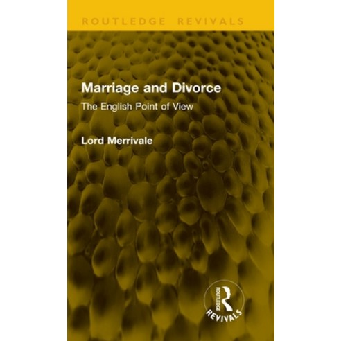 (영문도서)Marriage and Divorce: The English Point of View Hardcover, Routledge, 9781041353171