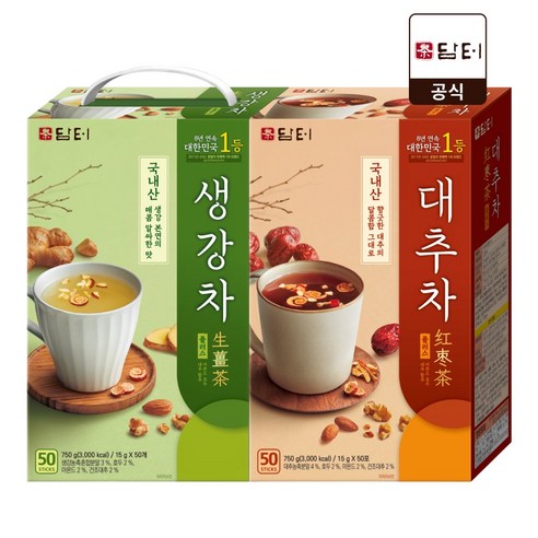 담터 대추차 50T + 생강차 50T - 생강차 | 쿠팡