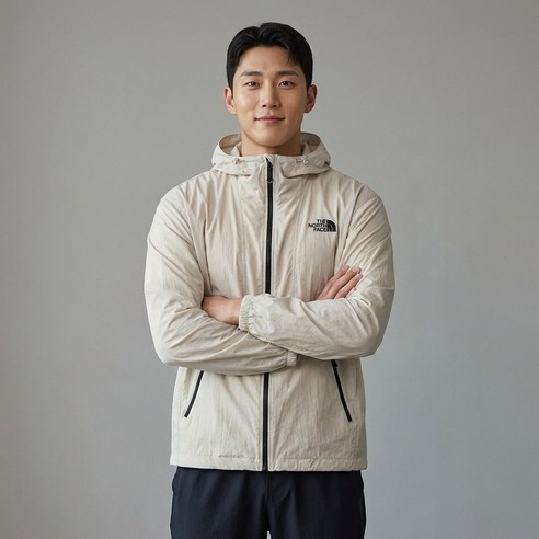 노스페이스 러닝 바람막이 자켓 경량 방풍 후드잠바 BBOSIMO 파우치
