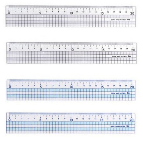 아이비스 20cm 컬러방안자 SP, 블루+블랙, 4개