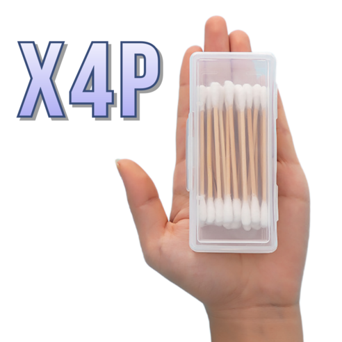 Eopmakeu Portable Cotton Swab Case , 4 Pack , Tumyeong (업마크 휴대용 면봉 케이스, 4개, 투명)