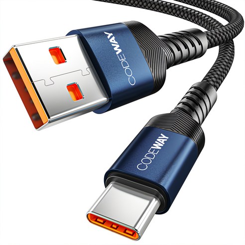 코드웨이 USB A to C타입 고속 충전 케이블, 0.6m, 1개, 블루