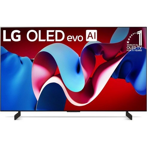 알렉사가 내장된 매직 리모컨 AI 기반의 LG 42인치급 OLED evo C4 시리즈 스마트 TV 4K 프로세서 평면 화면(OLED42C4)PUA 2024), 42 Inch, TV Only
