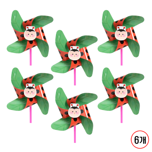 곤충바람개비만들기키트/무당벌레, 6개, 혼합