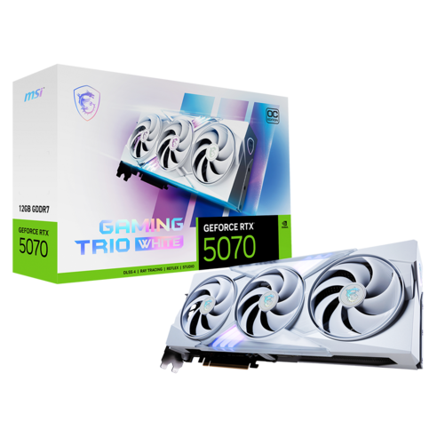 MSI 지포스 RTX 5070 게이밍 트리오 OC 화이트 D7 12GB 트라이프로져4, 수량 1개