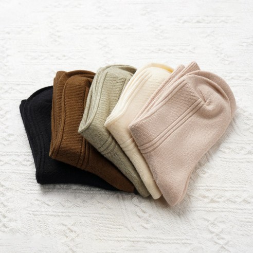 달보르 캐시미어 겨울 따뜻한 고급 여성용 양말 5종 세트