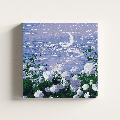 diyee 피포페인팅 명화 그리기 20x20cm, 1개, A57 달빛흰꽃