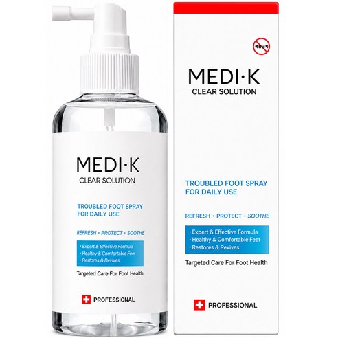 약국입점 의약외품 메디케이 클리어솔루션 초대용량 250ml 풋스프레이 손발톱 발바닥 발가락 청결 살균, 1개, 1개입