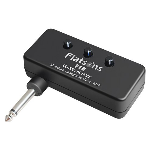FLATSONS 미니 헤드폰 기타 앰프 초소형 휴대 연습용 일렉기타 베이스용, 1개, 블랙, F1R