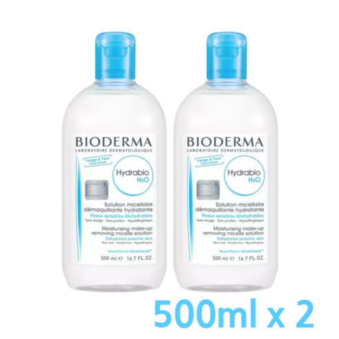 바이오더마 하이드라비오 H2O 클렌징 워터, 500ml, 2개
