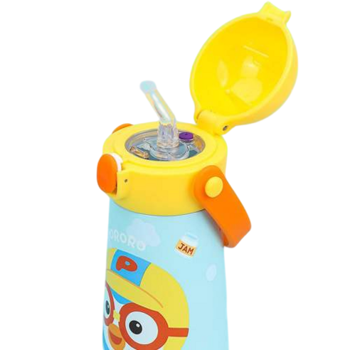 PicknGO 릴팡 뽀로로 더보틀 원터치 어깨끈이중스텐 빨대물통 PG0131, 1개, 460ml