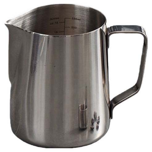 가와시마야 스테인리스 스틸 라떼 아트 포트 실버 XW-530, 꽃 실린더, 1개, 550ml