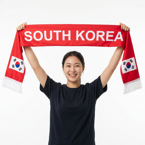 2026 북중미 월드컵 한국 응원 머플러 태극기 축구 응원용품, 1개, 레드
