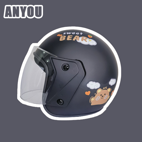 ANYOU 충격 방지 오토바이 보드 헬멧, 블랙