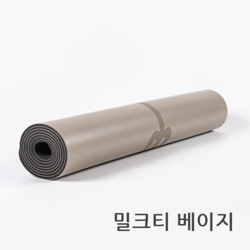 Homey Nest 요가매트 PU 천연고무 고급 안밀리는 방음 충격방지 필라테스매트 HN-YGMPUMS61A, 1개, 밀크티 베이지
