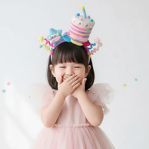 몽실이 뽀글 스프링 생일 머리띠 아동 유아용 어린이 기념일 사진촬영 선물 특이한