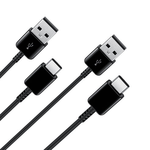 MAGBRO USB C to A타입 1.5m MAX 25W 고속 충전 케이블 1+1 삼성 갤럭시 호환, 2개, 블랙