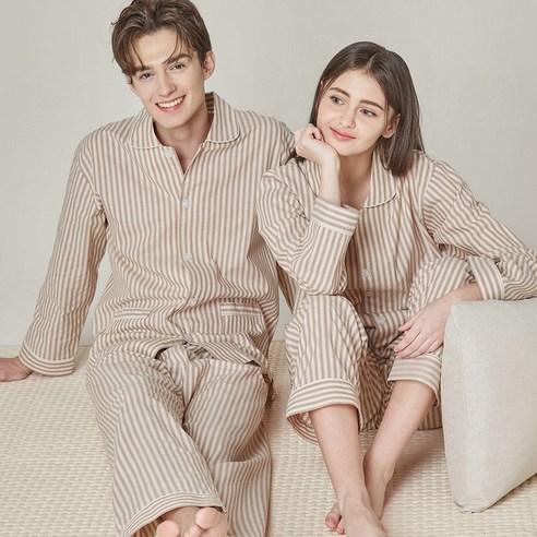 사계절 내내 편안함, BYC 면선염 유니섹스 잠옷 세트