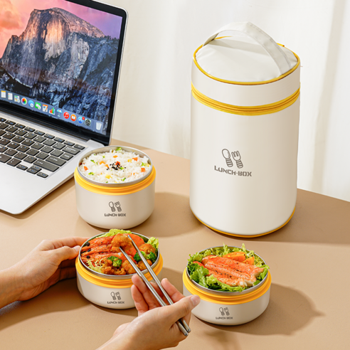 피크르 304 스테인리스 보온도시락통 전자레인지 적용 2단 3단 4단 휴대용가방 포함 이미지 3