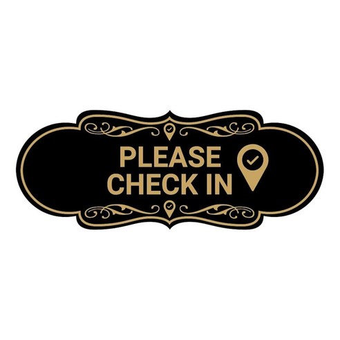[ 937442 ] 디자이너 Please Check In Sign (블랙 골드) - 미디엄 - 파일꽂이 | 쿠팡