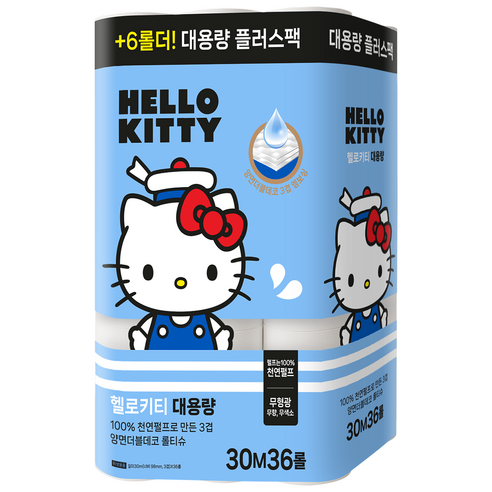 헬로키티 대용량 플러스팩 롤 화장지 솔직 후기 | 실사용자 리뷰 분석 - 상품 이미지 1