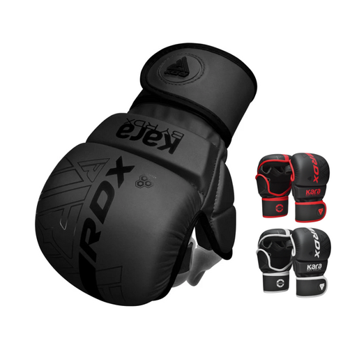 링사이드코리아 RDX 카라 MMA 오픈핑거 글러브 / 스파링 킥복싱 빵글러브, 블랙, 1세트