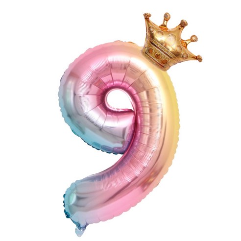 웜네스트 대형 숫자 풍선, 1개, 9 (81cm)