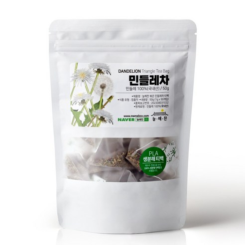늘해찬 볶은 국산 민들레차 티백 민들레뿌리차 삼각티백 꽃차 대용량, 50개입, 1개 50개입, 1개