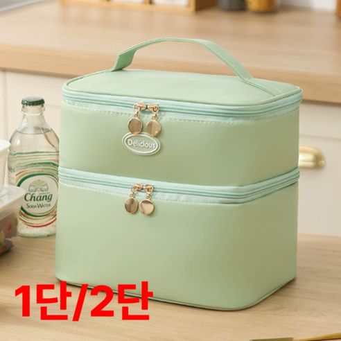 라스포스 피크닉 보냉가방, 2단, 소프트 민트, 1개