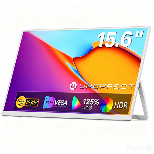 UPERFECT 유퍼펙트 15.6inch FHD 초경량 포터블 모니터 DEX IPS 휴대용 모니터 초슬림 확장 스크린, 화이트, 39.62cm