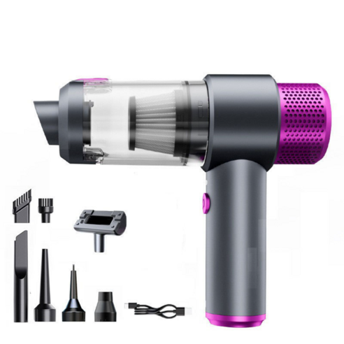 HELLOLEIBOO 차량용 미니 진공 청소기 7500Pa, 건메탈, LT-135