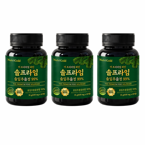 뉴트리골드 더 프리미엄 파인 솔프라임 솔잎 99%, 3개, 60정