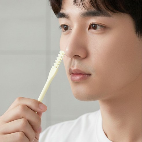 유또 양날 코털 정리기 콧털 제거기, 3개, 아이보리