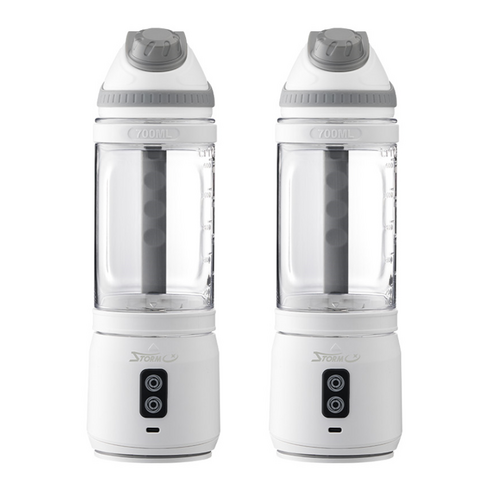 스톰 휴대용 무선 블렌더 700ml 대용량과 진짜 강력 파워 최초 양방향 회전 포터블 소형 믹서기 텀블러 WNSB-A11PRO, 1+1세트, 화이트2대