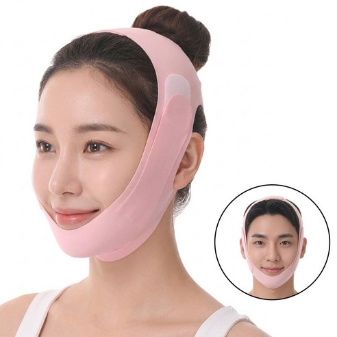 제롯 V라인 턱살 얼굴 리프팅밴드, 1개, 핑크