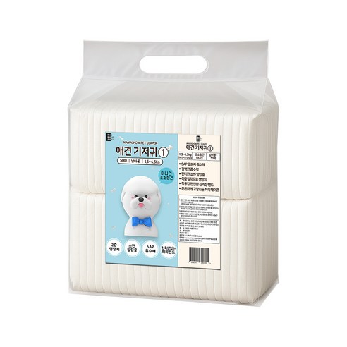 마마쇼 디럭스 수컷 애견기저귀, 초소형, 50개입, 1개