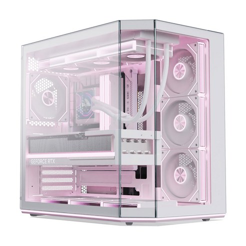 앱코 UD51 엑시드 ARGB BTF 듀얼 챔버 미들타워 컴퓨터 케이스, 1개, UD51 화이트