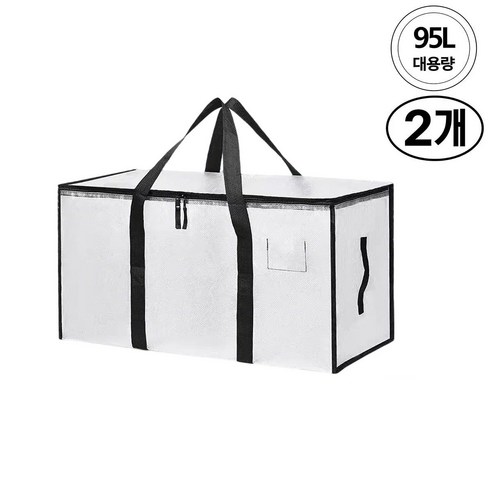 다목적 이사박스 이삿짐옷정리가방 특대형 방수, 2개, 화이트