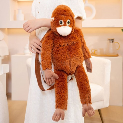 토이즈데이 대왕 우탄이 인형 백팩 책가방 단체 선물, 1개, 브라운, 60cm