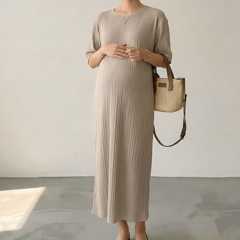 수엠W 가을 임산부 하객룩 원피스 C02 골지주름원피스